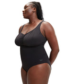 Speedo - Shaping AquaNite Swimsuit - Black/Plus Size - Model Side
