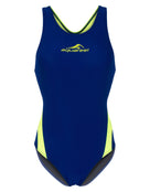 Aquafeel - Aquafeel Sporty Racerback Swimsuit - Navy/Neon Green - Product Front