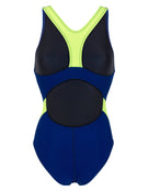 Aquafeel - Aquafeel Sporty Racerback Swimsuit - Navy/Neon Green - Product Back