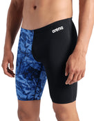 Arena - Crackle Swim Jammer - Black/Team Royal - Model Front Close Up