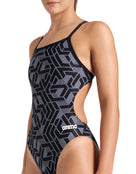 Arena - Escape Challenge Back Swimsuit - Black Team - Model Front Close Up