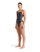 Arena - Escape Challenge Back Swimsuit - Black Team - Model Front Full Body
