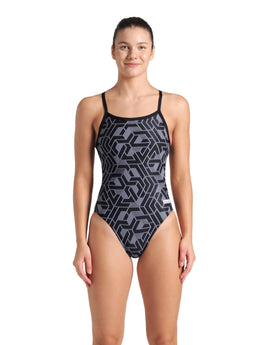 Arena - Escape Challenge Back Swimsuit - Black Team - Model Front