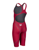 Arena - Girls Powerskin ST NEXT Open Back - Deep Red - Product Back