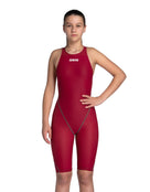 Arena - Girls Powerskin ST NEXT Open Back - Deep Red - Model Front