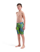 Arena - Limited Edition Boys Powerskin ST NEXT Jammer - Snake Green - Model Front Full Body