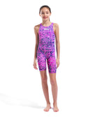 Arena - Limited Edition Girls Powerskin ST NEXT Open Back - Snake Pink - Model Front Full Body