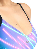Arena - Michela Lightcross Bodylift Swimsuit - Black/Multi - Mode Front Close Up