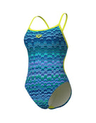 Arena - Ondulation Lace back Swimsuit - Navy/Green - Product Front