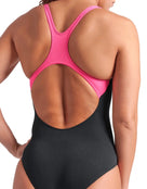 Arena - Poseidonia Swim Pro Back Swimsuit - Black/Pink - Model Back Close Up