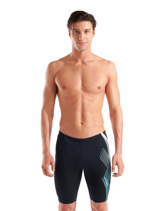 Arena - Sea Water Swim Jammer - Black/Water - Model Front