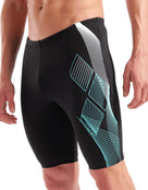 Arena - Sea Water Swim Jammer - Black/Water - Model Front Close Up