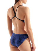 Arena - Snakeskin Challenge Back Swimsuit - Black/Team Royal - Model Side/Back