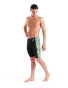 Arena - Snakeskin Swim Jammer - Black/Green Multi - Model Front Full Body