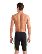Arena - Snakeskin Swim Jammer - Black/Green Multi - Model Back