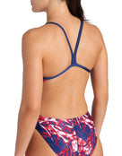 Arena - Crackle Challenge Back Swimsuit - Navy/Ream Red - Model Back Close Up