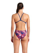 Arena - Crackle Challenge Back Swimsuit - Navy/Ream Red - Model Back