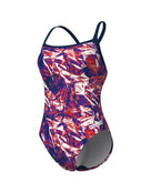 Arena - Crackle Challenge Back Swimsuit - Navy/Ream Red - Product Front