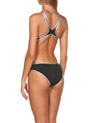 Arena-women-swimsuit-one-big-logo-one-piece-silver-black-side-model