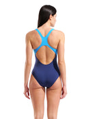 Arena - Jellyfish Pro Back Swimsuit - Navy/Turquoise - Model Back