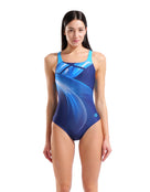 Arena - Jellyfish Pro Back Swimsuit - Navy/Turquoise - Model Front
