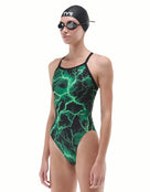 TYR - Arterx Durafast Elite Diamondfit Swimsuit - Green - Model Side