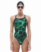 TYR - Arterx Durafast Elite Diamondfit Swimsuit - Green - Model Front