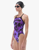 TYR - Arterx Durafast Elite Diamondfit Swimsuit - Purple - Model Side