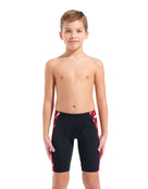 Arena - Boys Wave Swim Jammer - Black/Team Red - Model Front