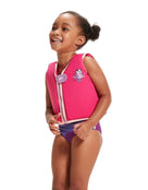 Speedo - Childrens Printed Float Vest - Pink/Purple - Model Front