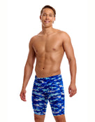 Funky Trunks - Clean Marine Swim Training Jammers - Blue - Model Front/Side