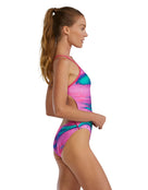 TYR - Diffusion Durafast Elite Cutoutfir Swimsuit - Plasma Gold/Multi/Rainbow - Model Side