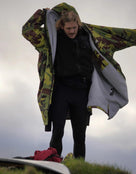 Dryrobe - Advance Long Sleeve Adult Robe - Camouflage Grey - Product in Use