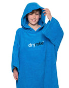 Dryrobe - Kids Organic Cotton Short Sleeve Towel Poncho - 5-9 yrs - Cobalt Blue - Front