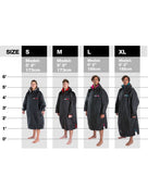 Dryrobe - Advance Long Sleeve Adult Robe - Black/Red - Size Guide
