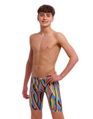 Funky Trunks - Boys Curl Curl Swim Training Jammer - Multi - Model Front/Side