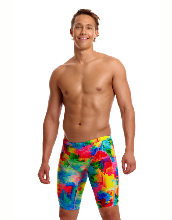 Funky Trunks - Falling Colours Swim Training Jammers - Multi - Model Front