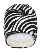 Zebra Stripe Fabric Swim Cap - Black/White