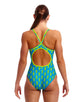 Funkita - Bolted Diamond Back Swimsuit - Blue/Yellow - Model Front