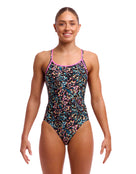Funkita - Womens Copper Cluster Diamond Back Swimsuit - Model Front