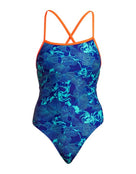 Funkita - Womens Deep Blue Strapped In Swimsuit - Product Front