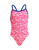 Funkita - Girls Beached Bae Single Strap Swimsuit - Pink - Product Front