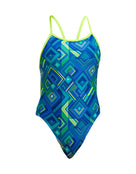 Funkita - Girls Help Me Rhombus Single Strap Swimsuit - Blue/Green - Product