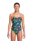 Funkita - Girls Jungle Bungle Diamond Back Swimsuit - Model Front