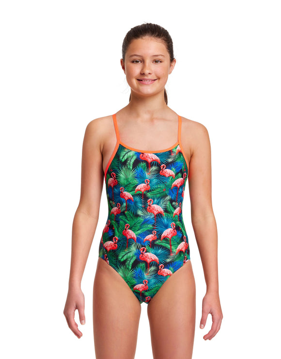 Funkita - Girls Jungle Bungle Diamond Back Swimsuit - Model Front