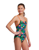 Funkita - Girls Jungle Bungle Diamond Back Swimsuit - Model Front/Side