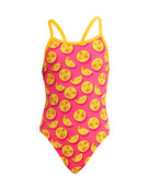 Funkita - Girls Mark Spritz Single Strap Swimsuit - Pink/Yellow - Product Front