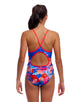 Funkita - Girls Miss Adventure Diamond Back Swimsuit - Blue/Red - Model Front