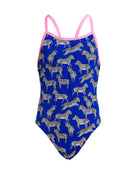 Funkita - Girls Prance Party Single Strap Swimsuit - Blue - Product Front