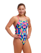 Funkita - Girls Princess Pageant Diamond Back Swimsuit - Multi - Model Front